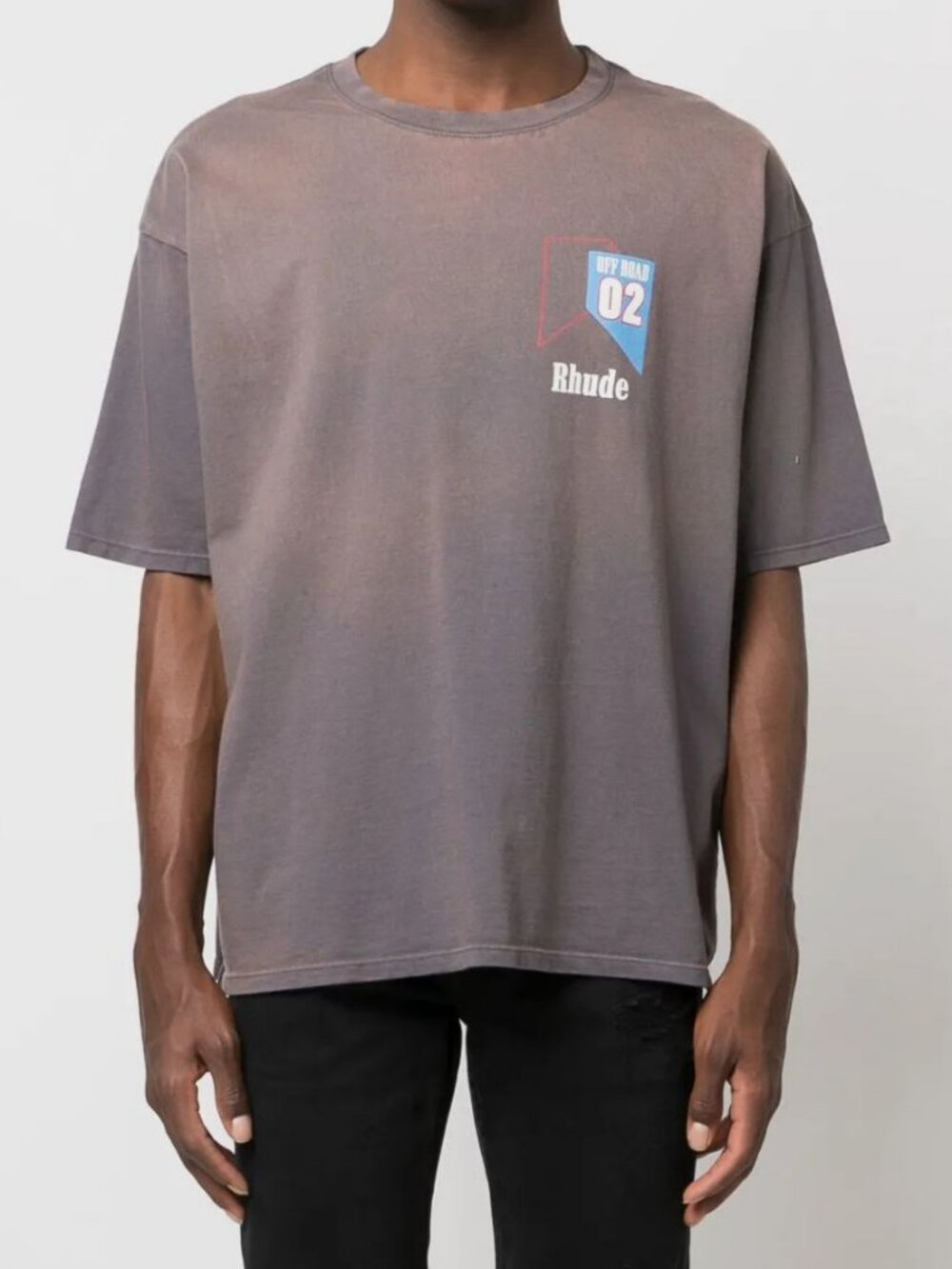 Rhude Men's Gray Vintage O2 Off-Road Graphic-Print Cotton T-shirt Size S